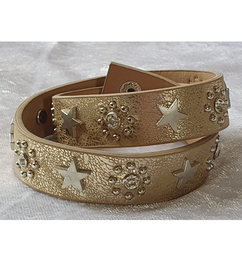 Wickelarmband Sterne beige