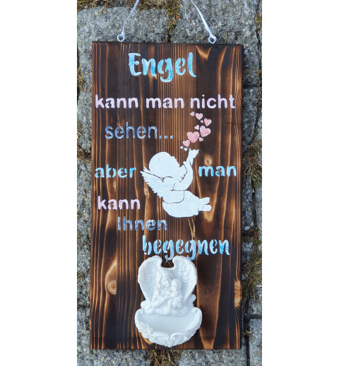 Schild Engel mit Weihwasser Brunnen