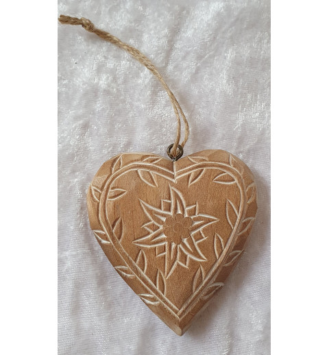 Holz Herz Edelweiss
