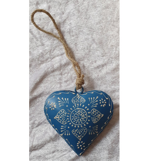 Metall Herz blau