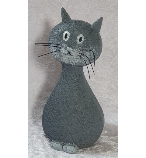 Katze grau Polyresin