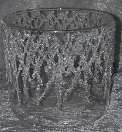 Windlicht Glas Eiszapfen