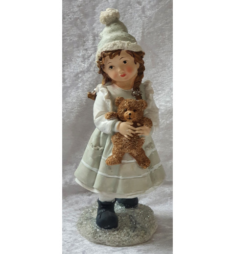 Mädchen mit Teddy Polyresin