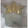 Teelicht Stern Glas weiss
