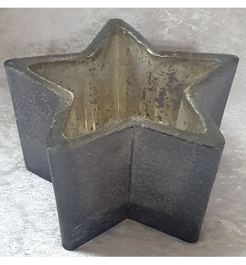 Teelicht Stern Glas anthrazit