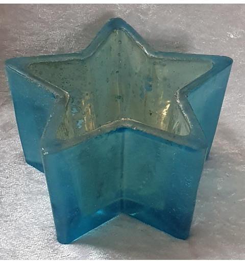 Teelicht Stern Glas türkis