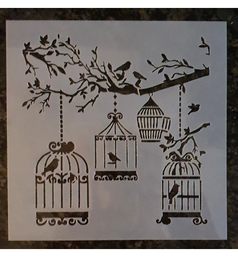 Schablone Vogelkäfig