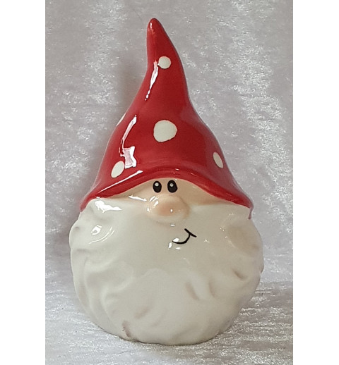 Porzellan Wichtel rot/weiss