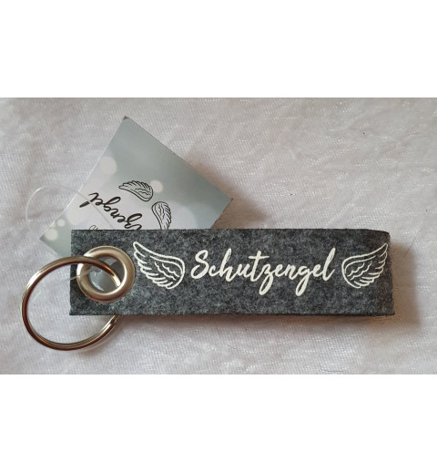 Schlüsselanhänger Schutzengel grau