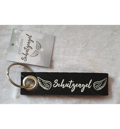 Schlüsselanhänger Schutzengel schwarz