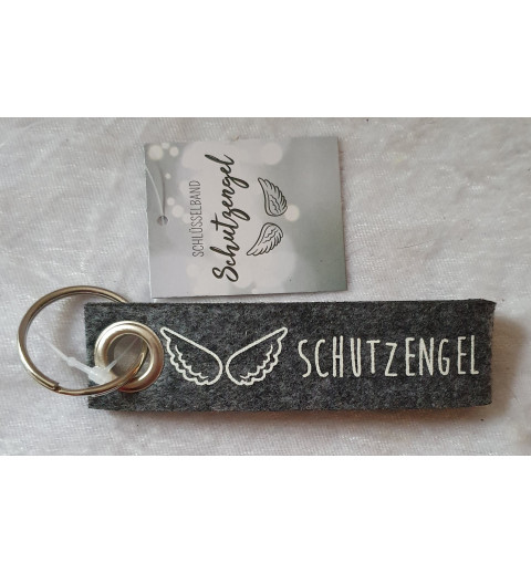 Schlüsselanhänger Schutzengel grau
