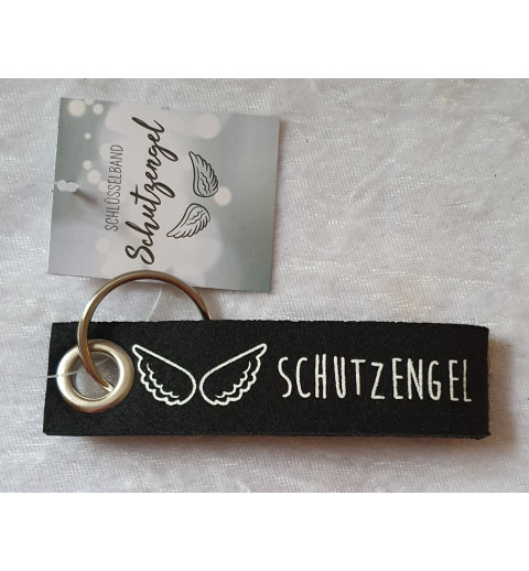 Schlüsselanhänger Schutzengel schwarz