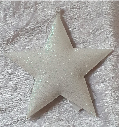 Metall Stern weiss glitzer