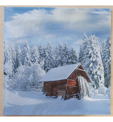 Servietten Foto Schneelandschaft