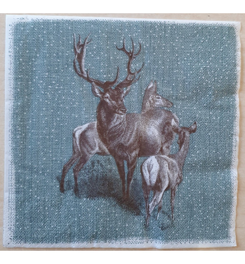 Serviette Hirsch Familie