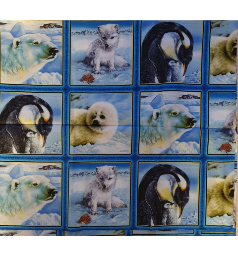 Stoff Baumwolle Polar Tiere
