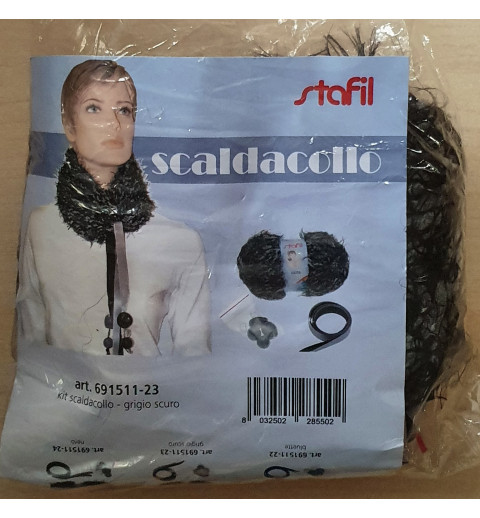 Schal Strickset grau/schwarz