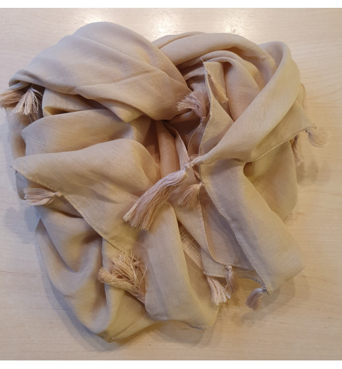Schal mit Fransen beige