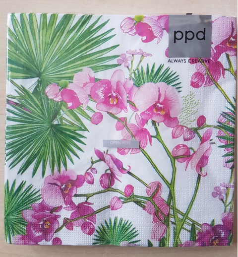 Serviette Orchideen