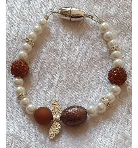 Armband Engel weiss/braun