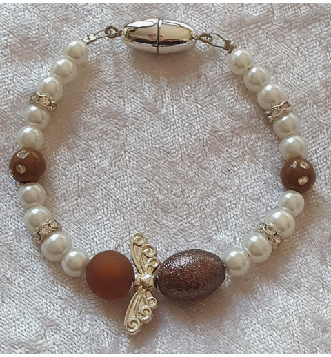 Armband Engel weiss/braun
