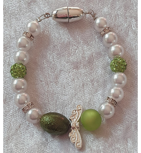Armband Engel weiss/grün