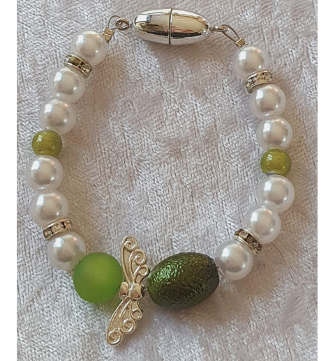 Armband Engel weiss/grün