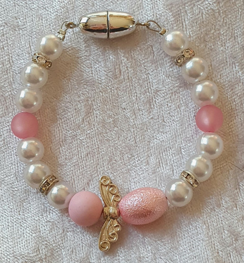 Armband Engel weiss/rosa