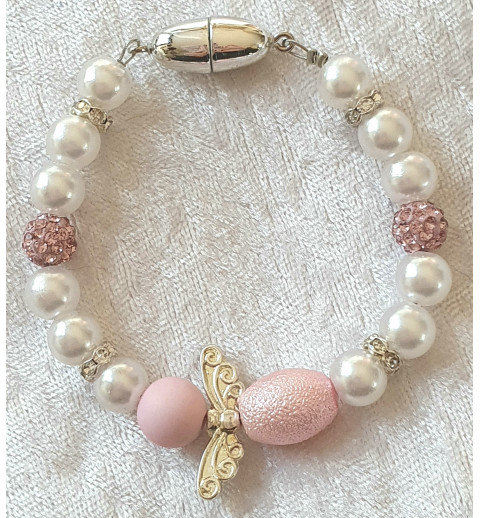 Armband Engel weiss/rosa
