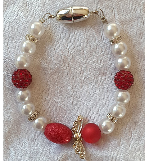 Armband Engel weiss/rot