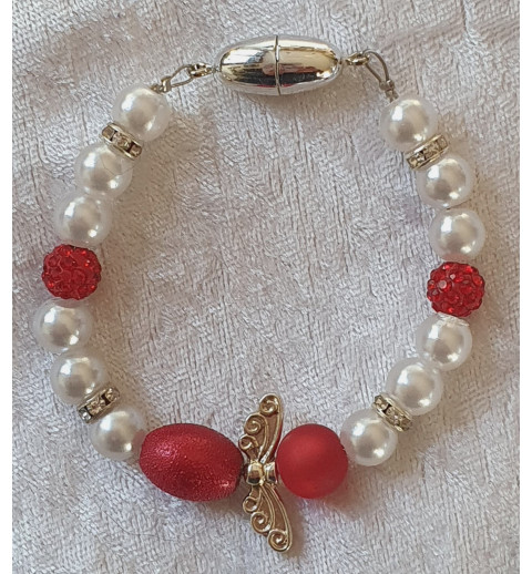 Armband Engel weiss/rot