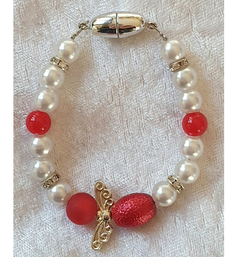 Armband Engel weiss/rot
