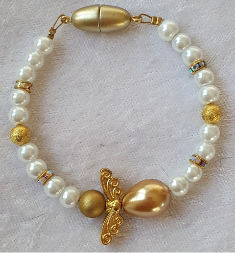 Armband Engel weiss/gold