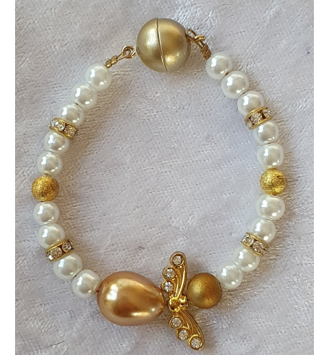 Armband Engel weiss/gold