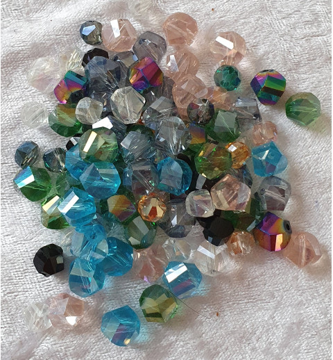 Glasschliff Perlen bunt gemischt