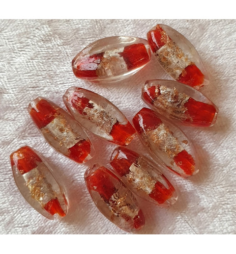 Glas Perlen rot