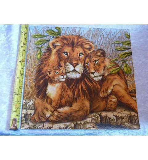 Serviette Löwenfamilie 2