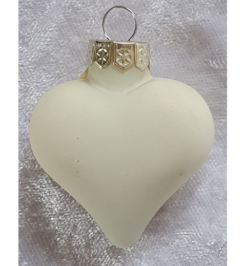 Glas Herz creme matt