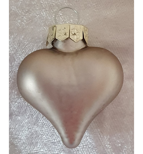 Glas Herz taupe matt