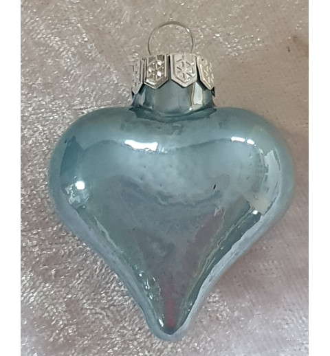 Glas Herz hellblau glänzend