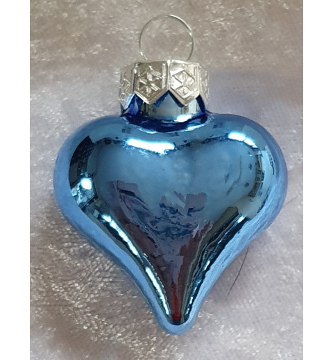 Glas Herz blau glänzend