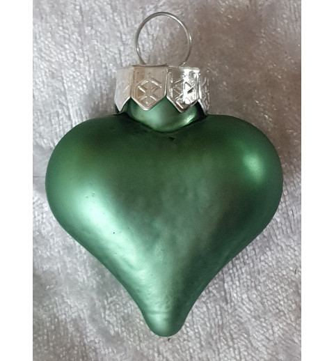 Glas Herz mint matt