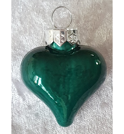 Glas Herz petrol glänzend