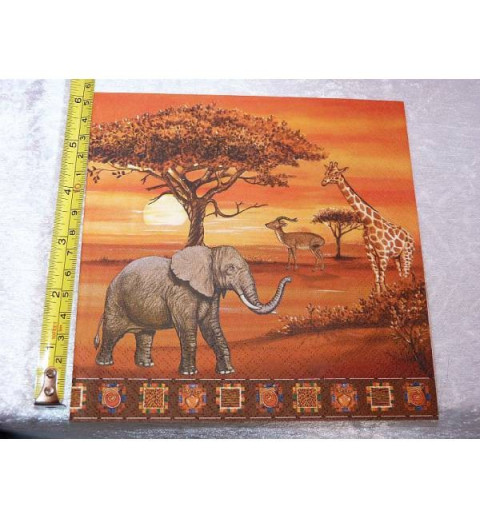 Serviette Elefant/Giraffe