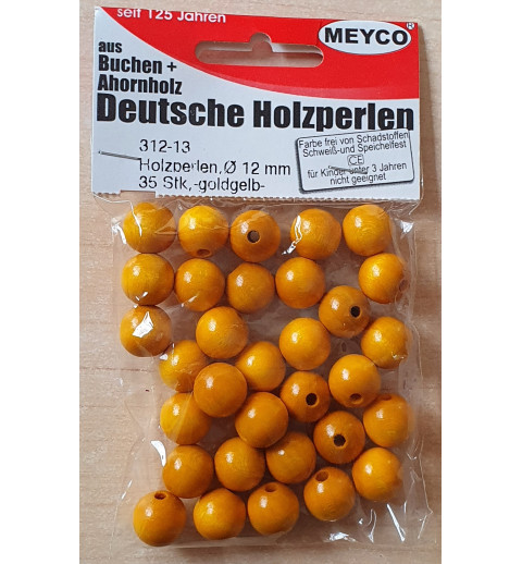 Holz Perlen maisgelb