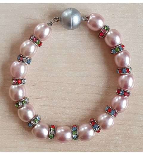 Perlen Armband rosa/bunt