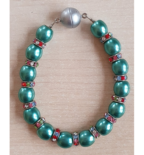 Perlen Armband mint/bunt