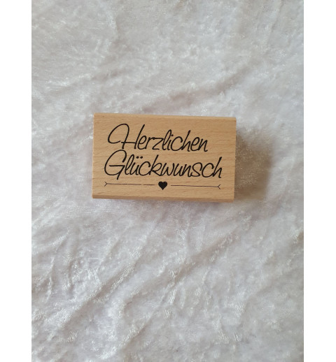 Holz Stempel Herzlichen Glückwunsch