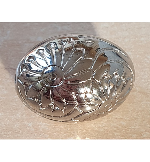 Kunststoff Perle oval silberfarbig