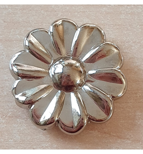 Kunststoff Perle Blume silberfarbig
